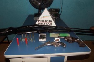 Miradouro: Armas, munições e drogas são apreendidas. Um homem preso e um menor apreendido
