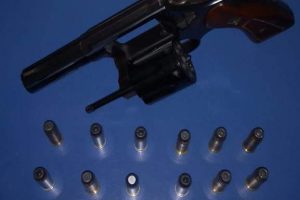 Arma e munições apreendidas em Reduto