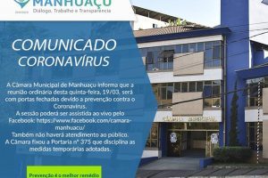 Manhuaçu: Reunião da Câmara de Vereadores será de porta fechada