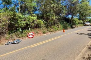 Região: Motociclista morre em batida contra placa na rodovia