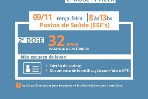 Covid-19: 2ª doses da Pfizer e da Astrazeneca serão aplicadas nesta terça-feira em Manhuaçu