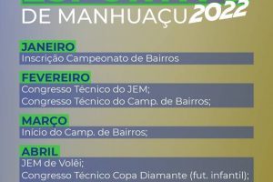 Divulgado o calendário esportivo de 2022 em Manhuaçu