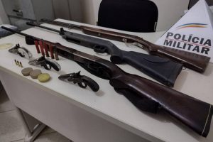 Armas de fogo são apreendidas em Chalé