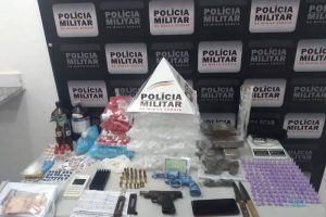 Simonésia: PM apreende grande quantidade de drogas, armas de fogo e uma granada