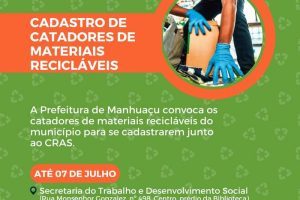 Prefeitura convoca catadores de recicláveis para se cadastrarem no CRAS