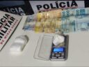 Drogas apreendidas em Manhuaçu. Autor preso pela PM